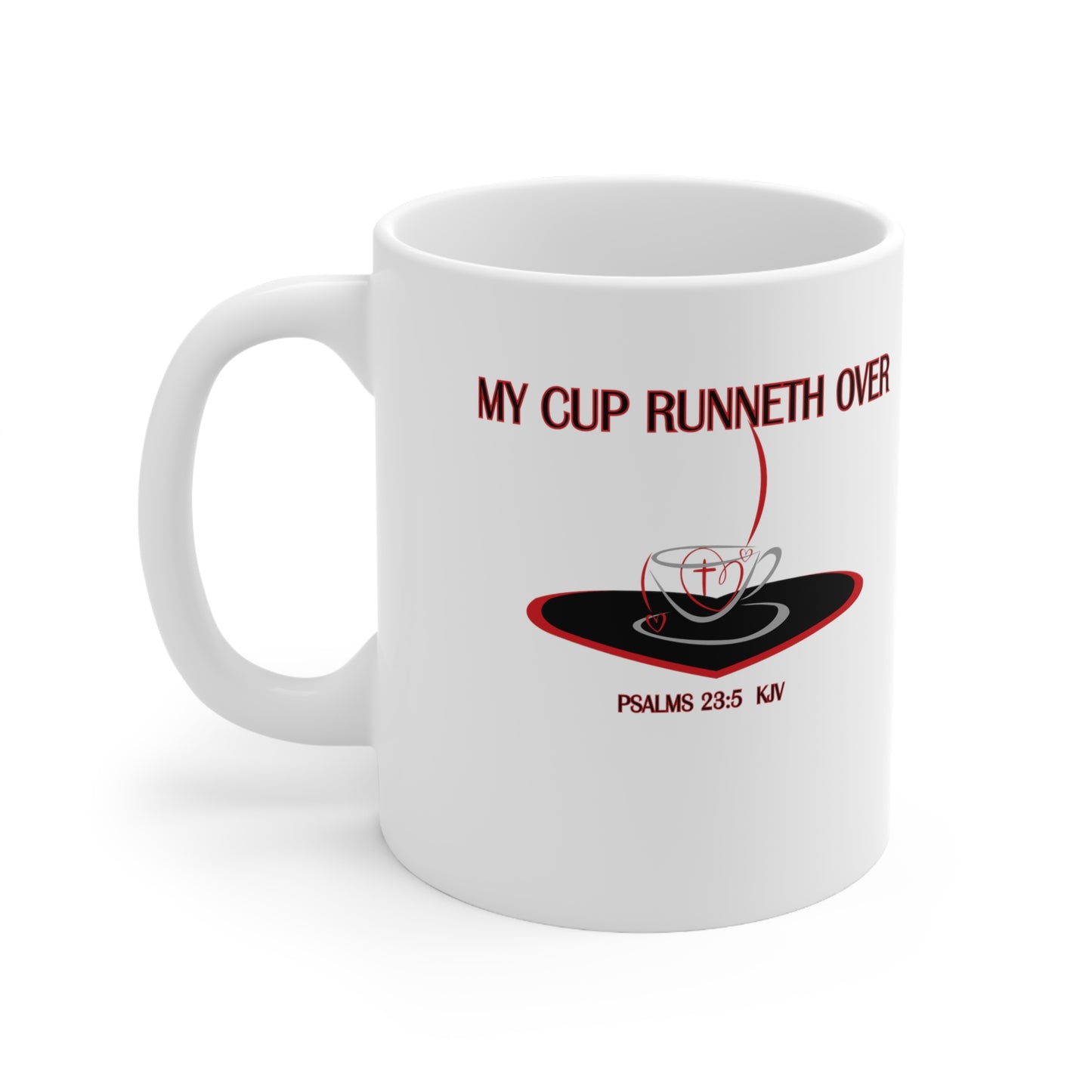Runneth Over! [Overflow!] White Coffee Mug, 11oz